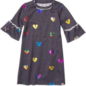 Appaman Kids Girl's Kathleen Dress Blue with metallic💗 💓 hearts 💗 💞size 12